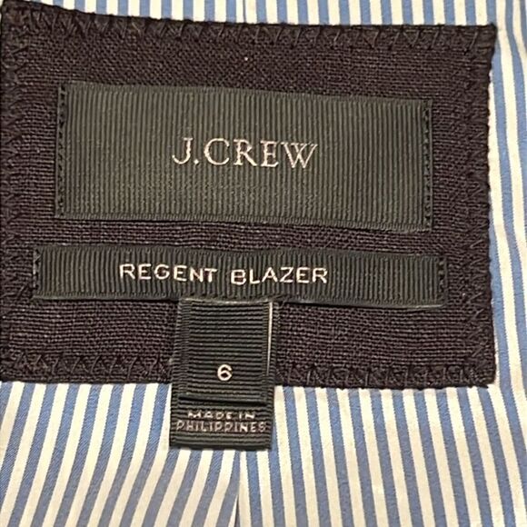 J. Crew Regent Blazer 100% Linen Size 6 Slate Gray - Picture 3 of 7